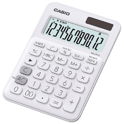 Casio-MS-20UC-WE-calcolatrice-Desktop-Calcolatrice-di-base-Bianco