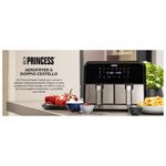 Princess 182074 Friggitrice ad aria a doppio cestello – Capacità 2 x 4 litri – 2 x 1600 W