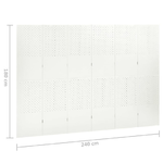 vidaXL Paravento a 6 Pannelli 2 pz Bianco 240x180 cm in Acciaio