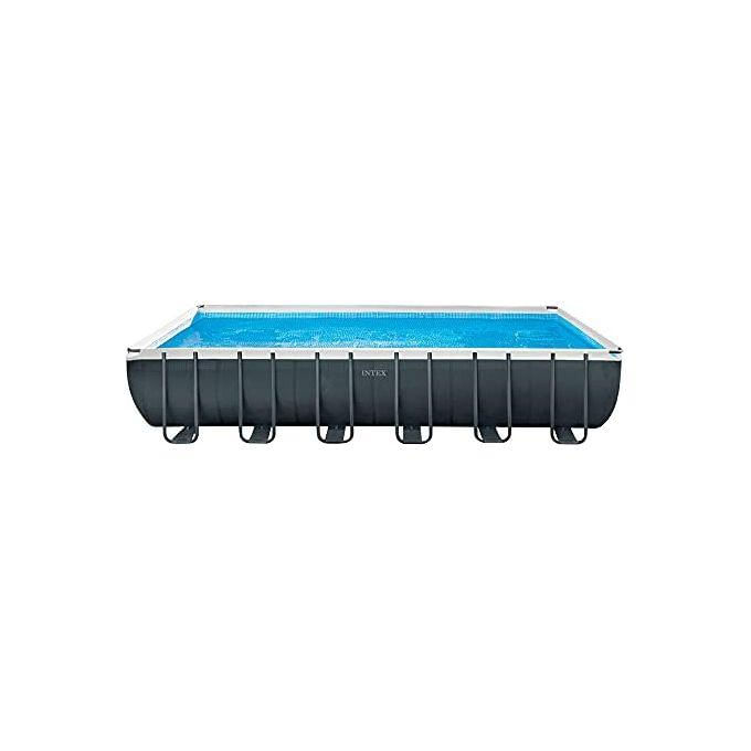 Piscina Xtr Frame 732X366X132 Rettangolare con Pompa a Sabbia Combo Scaletta Doppia Capacita' d'Acqua 31.805 L al 90% Grigio