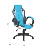 Dmora Sedia da gaming Darlanc, Poltrona da gaming adulto, Sedia da scrivania, 66x61h104/114 cm