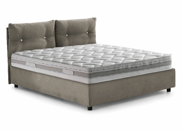 Talamo Italia Letto singolo Daais, Letto contenitore con rivestimento in tessuto
