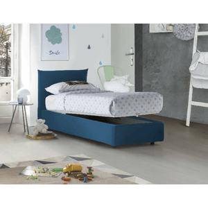 Talamo Italia Letto singolo Dbut, Letto contenitore con rivestimento in tessuto