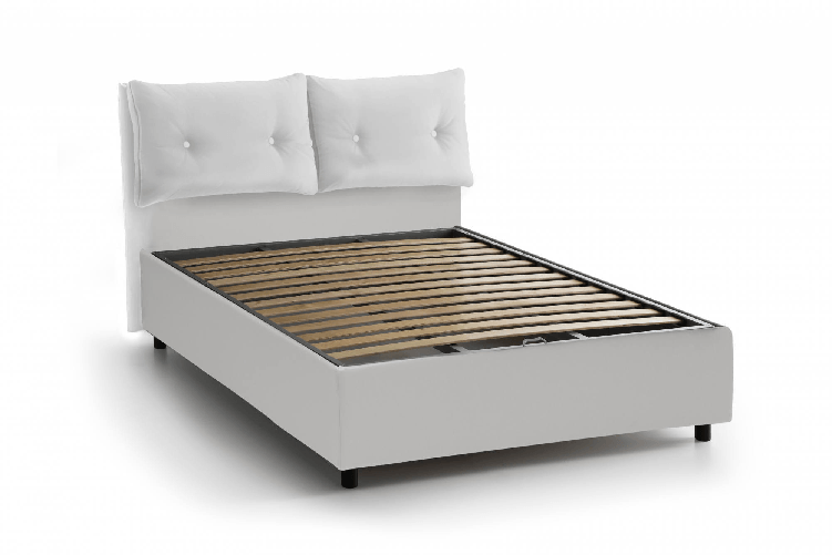 Talamo Italia Letto singolo Diovin, Letto contenitore con rivestimento in ecopelle