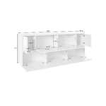 Dmora Credenza Dnapp, Madia da cucina a 7 ante, Buffet da soggiorno, 100% Made in Italy