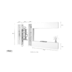 Dmora Parete attrezzata Dcaprin, Set salotto porta TV a 4 ante, Mobile soggiorno multiuso