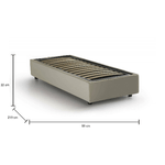 Talamo Italia Letto singolo Dbacci, Letto contenitore con rivestimento in tessuto