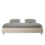 Letto matrimoniale king size senza rete imbottito 200x200 similpelle tortora Azelia