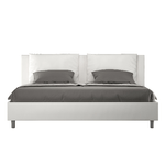 Letto matrimoniale king size con rete imbottito 180x200 similpelle bianco Antea