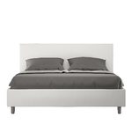 Letto matrimoniale contenitore imbottito 160x200 similpelle bianco Adele