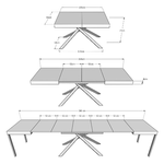 Tavolo allungabile 120x90/380cm Karida Noce gambe antracite