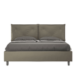 Letto matrimoniale con rete imbottito 160x190 similpelle cappuccino Appia