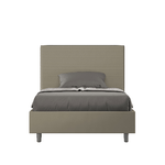 Letto una piazza e mezza con rete imbottito 120x210 similpelle cappuccino Focus