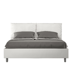 Letto matrimoniale senza rete imbottito 160x210 similpelle bianco Antea