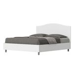 Letto matrimoniale con rete 160x190 bianco frassino testata similpelle bianco Grace