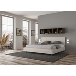 Letto matrimoniale king size con rete imbottito 180x190 similpelle bianco Adele