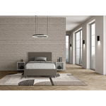 Letto una piazza e mezza contenitore imbottito 120x200 similpelle cappuccino Adele