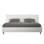 Letto matrimoniale king size contenitore imbottito 180x210 similpelle bianco Adele