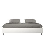 Letto matrimoniale king size senza rete imbottito 180x190 similpelle bianco Azelia