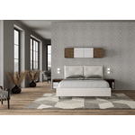 Letto matrimoniale senza rete imbottito 160x210 similpelle bianco Appia