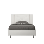 Letto una piazza e mezza con rete imbottito 120x190 similpelle bianco Appia