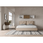 Letto matrimoniale king size contenitore imbottito 180x210 similpelle tortora Appia