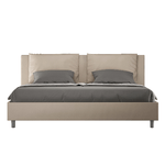 Letto matrimoniale king size contenitore imbottito 200x200 similpelle tortora Antea