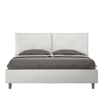 Letto matrimoniale senza rete imbottito 160x200 similpelle bianco Appia