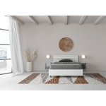 Letto una piazza e mezza contenitore 120x200 testata inclinata con doghe bianco frassino Ankel