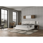 Letto matrimoniale con rete imbottito 160x210 similpelle bianco Appia