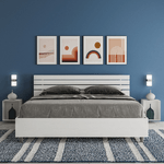 Letto matrimoniale con rete 160x200 testata inclinata con doghe bianco frassino Ankel