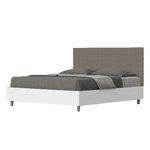 Letto matrimoniale senza rete 160x190 bianco frassino testata similpelle cappuccino Burmy