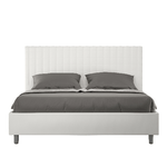 Letto matrimoniale con rete imbottito 160x190 similpelle bianco Sunny