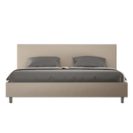 Letto matrimoniale king size con rete imbottito 180x190 similpelle tortora Adele