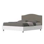 Letto matrimoniale senza rete 160x200 bianco frassino testata similpelle cappuccino Grace