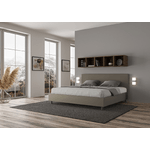 Letto matrimoniale king size senza rete imbottito 200x200 similpelle cappuccino Adele