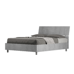 Letto matrimoniale francese con rete 140x200 testata inclinata cemento Demas