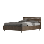 Letto matrimoniale francese contenitore 140x200 testata inclinata con doghe noce Ankel