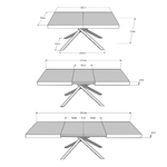 Tavolo allungabile 160x90/264 cm Karida Noce gambe antracite