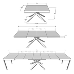 Tavolo allungabile 130x90/390cm Karida Cemento gambe bianche