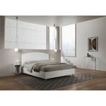 Letto matrimoniale con rete 160x200 bianco frassino testata similpelle bianco Antilia