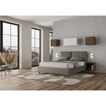 Letto matrimoniale contenitore imbottito 160x210 similpelle cappuccino Antea