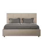 Letto matrimoniale senza rete imbottito 160x200 similpelle tortora Mika