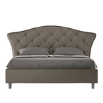 Letto matrimoniale senza rete imbottito 160x190 similpelle cappuccino Langre