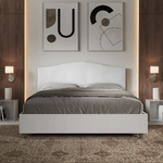 Letto matrimoniale con rete 160x200 bianco frassino testata similpelle bianco Grace