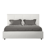 Letto matrimoniale senza rete imbottito 160x210 similpelle bianco Mika