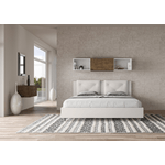 Letto matrimoniale king size contenitore imbottito 180x210 similpelle bianco Appia