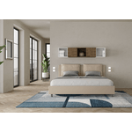 Letto matrimoniale king size con rete imbottito 180x210 similpelle tortora Antea