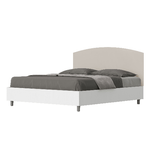 Letto matrimoniale senza rete 160x200 bianco frassino testata similpelle tortora Antilia