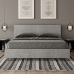 Letto matrimoniale con rete 160x200 testata inclinata cemento Demas